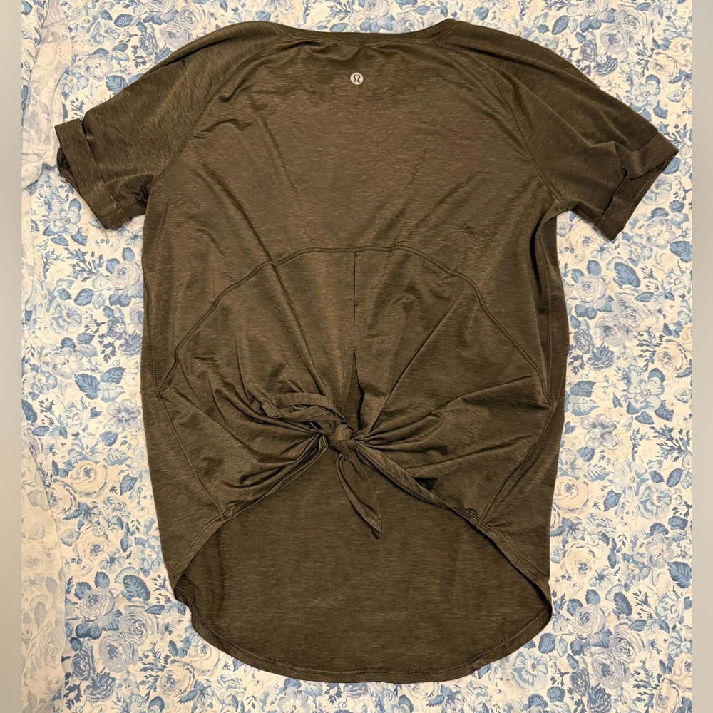 Lululemon Olive Green Tie Back Shirt